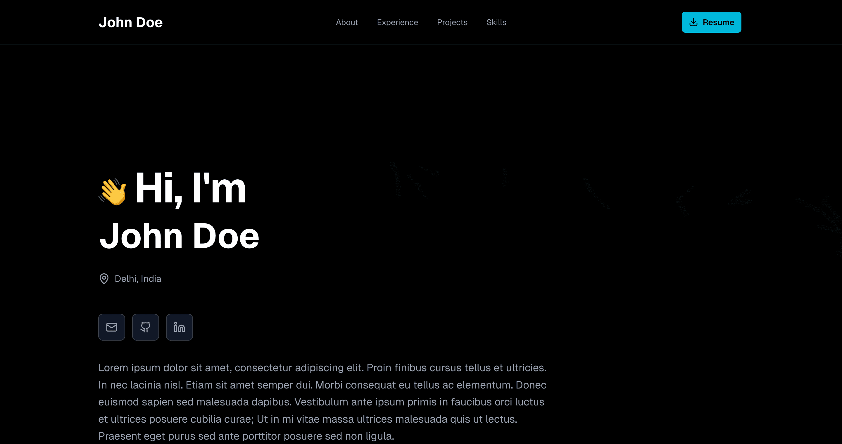 Dark Theme Template Screenshot